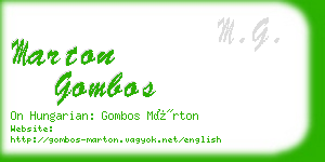 marton gombos business card